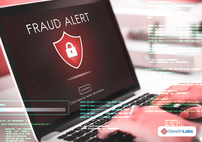 Fraud Alert shown up on laptop screen